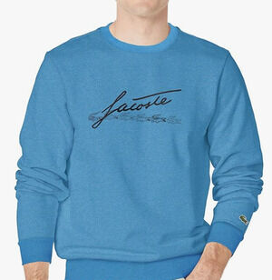 Lacoste Men's Long Sleeve Script Crewneck Sweatshirt Heather Air 3XL
